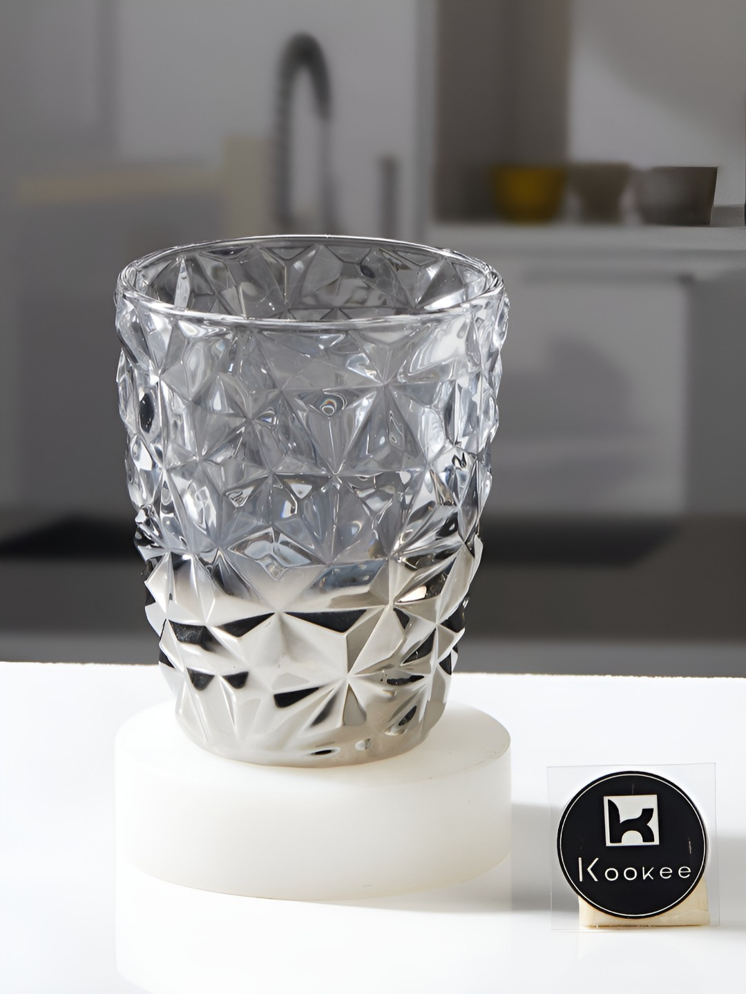 Kookee Beige-Toned Crystal Drinking Glass - 250ml