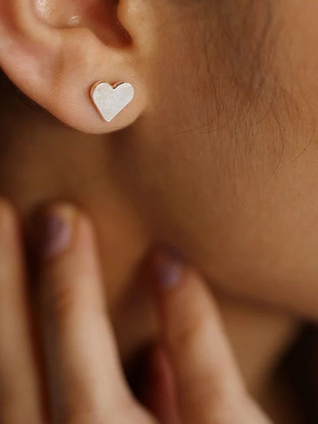 House of Aadyaa 925 Sterling Silver Heart Shaped Studs