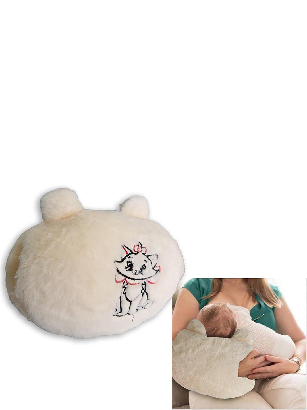 NeonateCare Infants Kids Beige Printed Cotton Cradle Arm Feeding Pillow