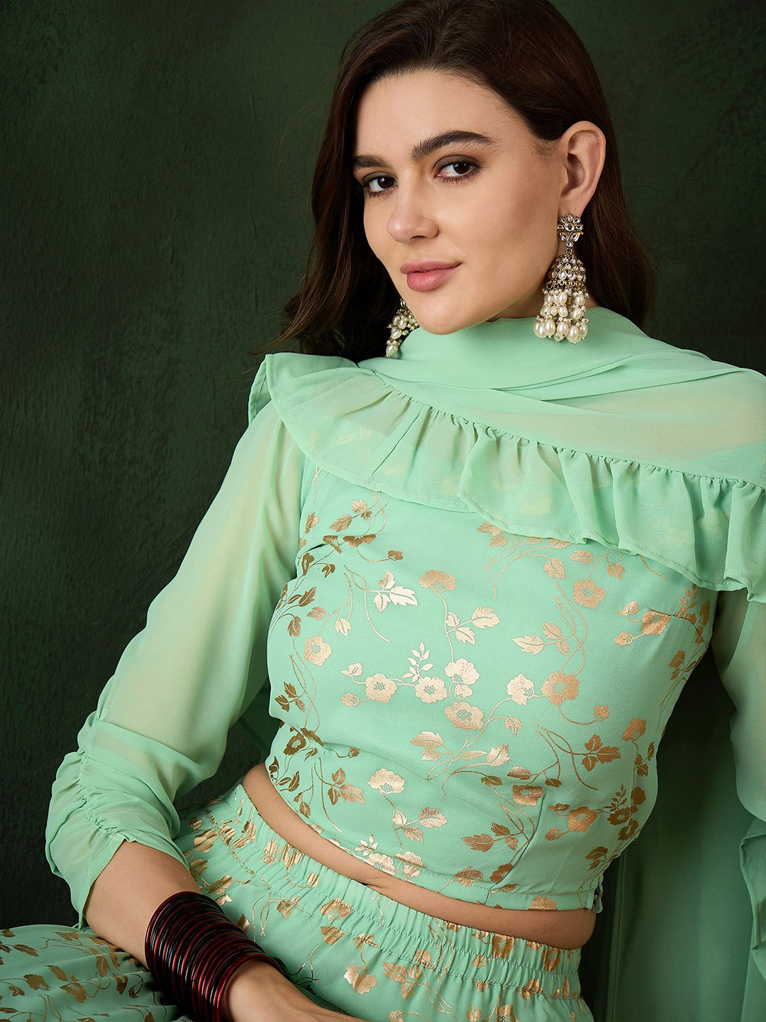 Sangria Lehenga Choli With Dupatta