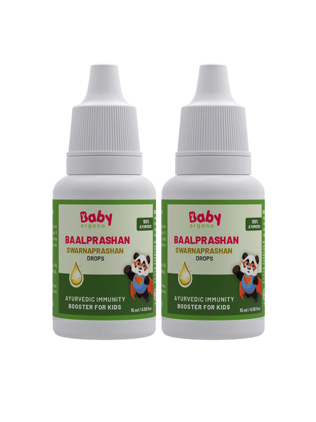 BABYORGANO Set Of 2 Baal Prashan Swarnaprashan Ayurvedic Immunity Booster 15ml Each