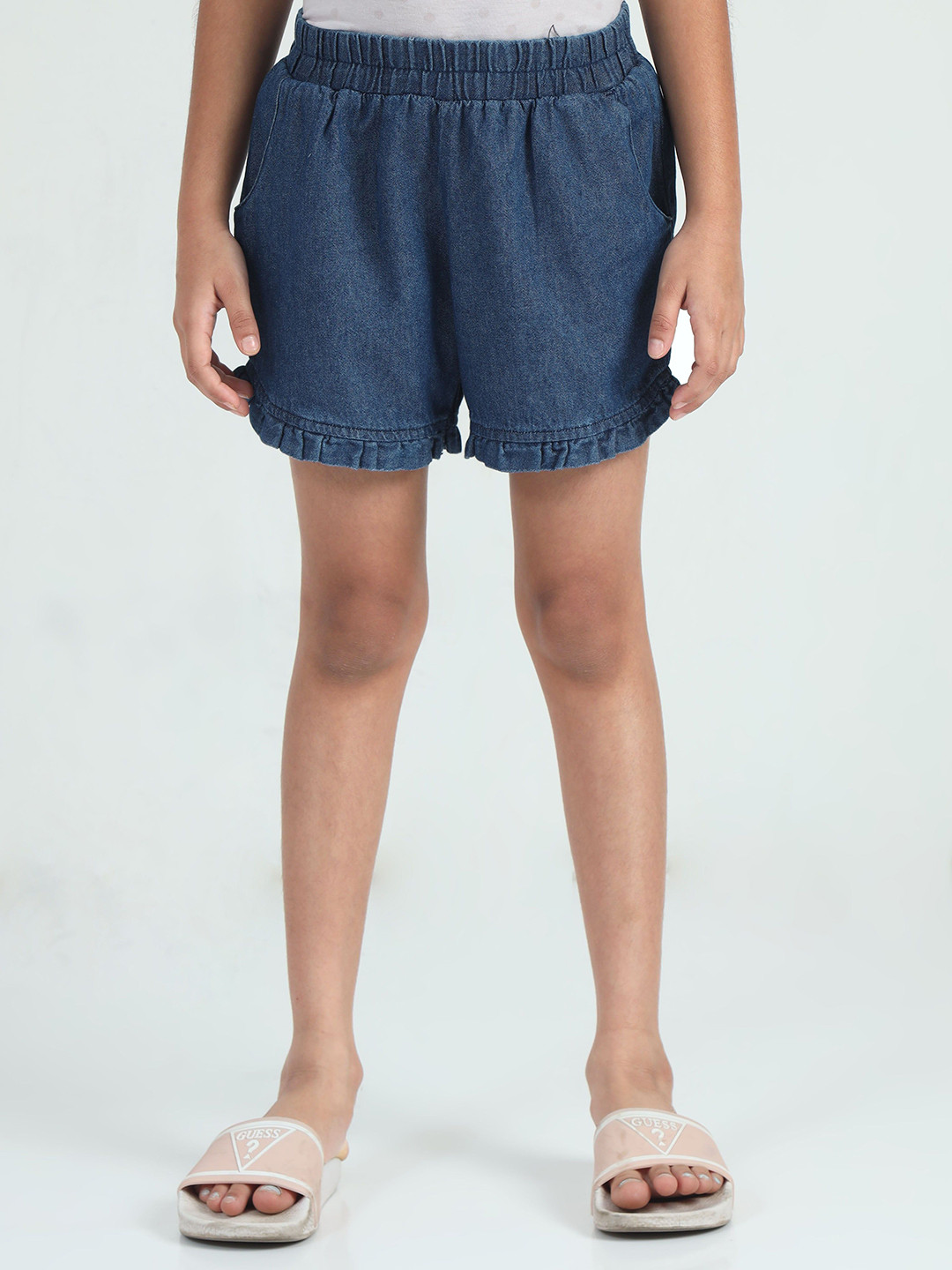 The Lion and The Fish Girl Regular Fit Elastic Waistband Denim Short