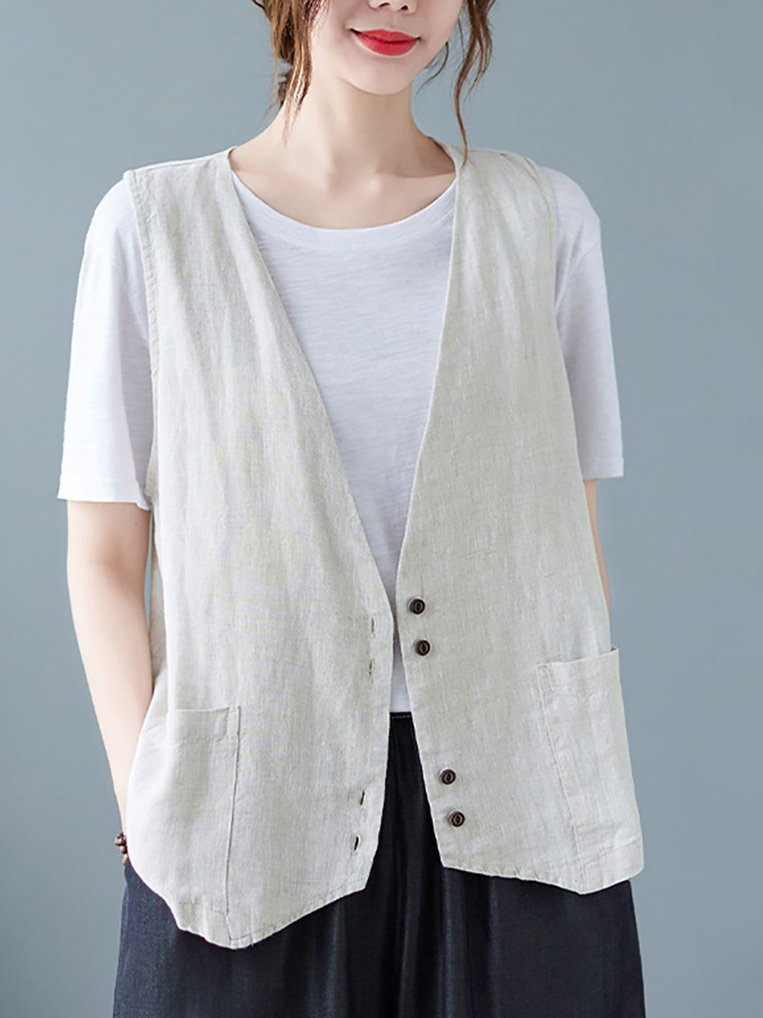 StyleCast x Revolte Women Linen Tailored Jacket