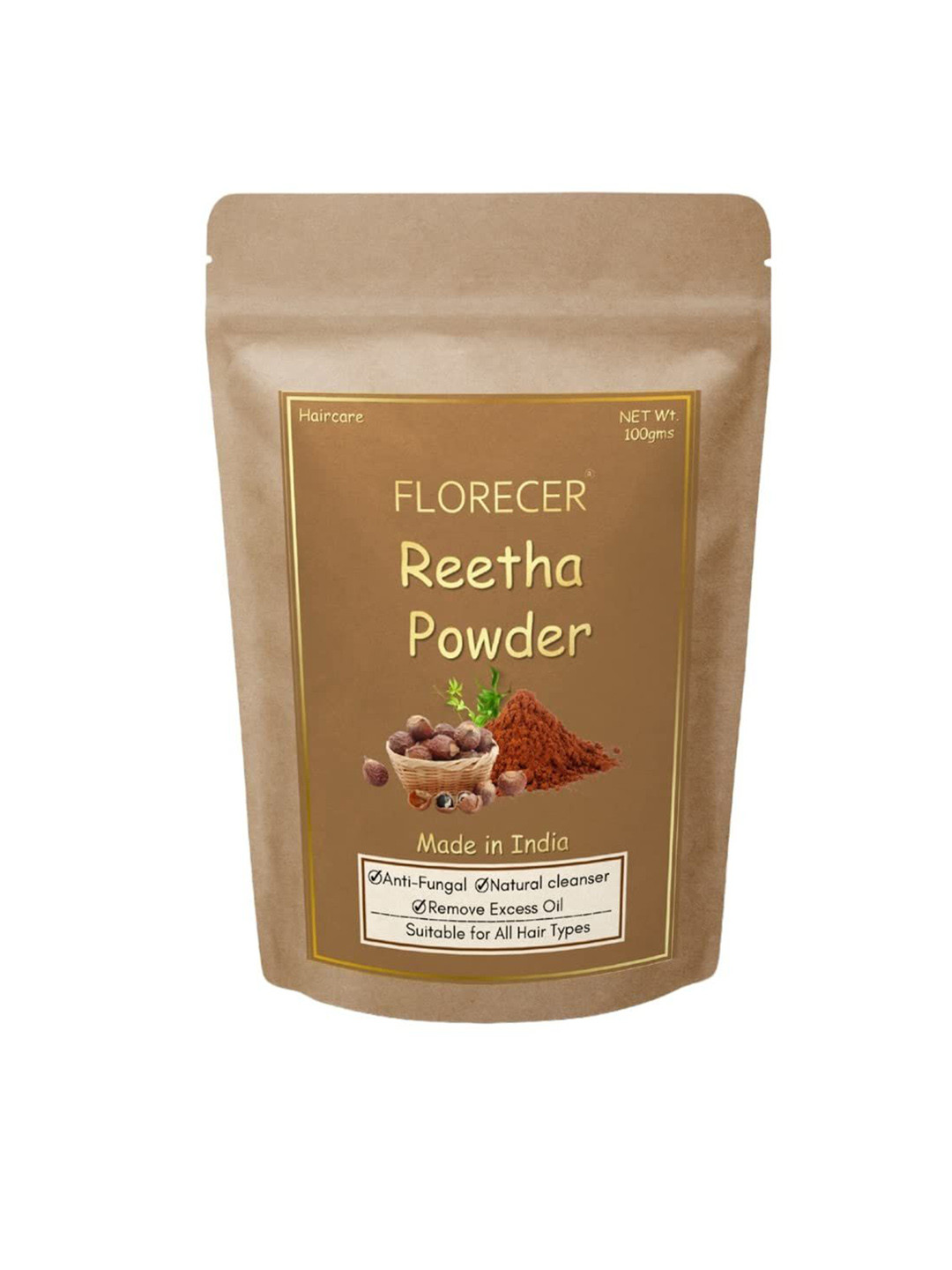 FLORECER Organic Reetha Powder - 100 g