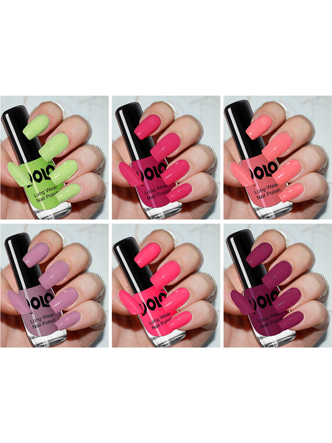 VOLO Set Of 6 Color Rich Toxic Free Perfection Shine Nail Polish - 5 ml Each - VT-030