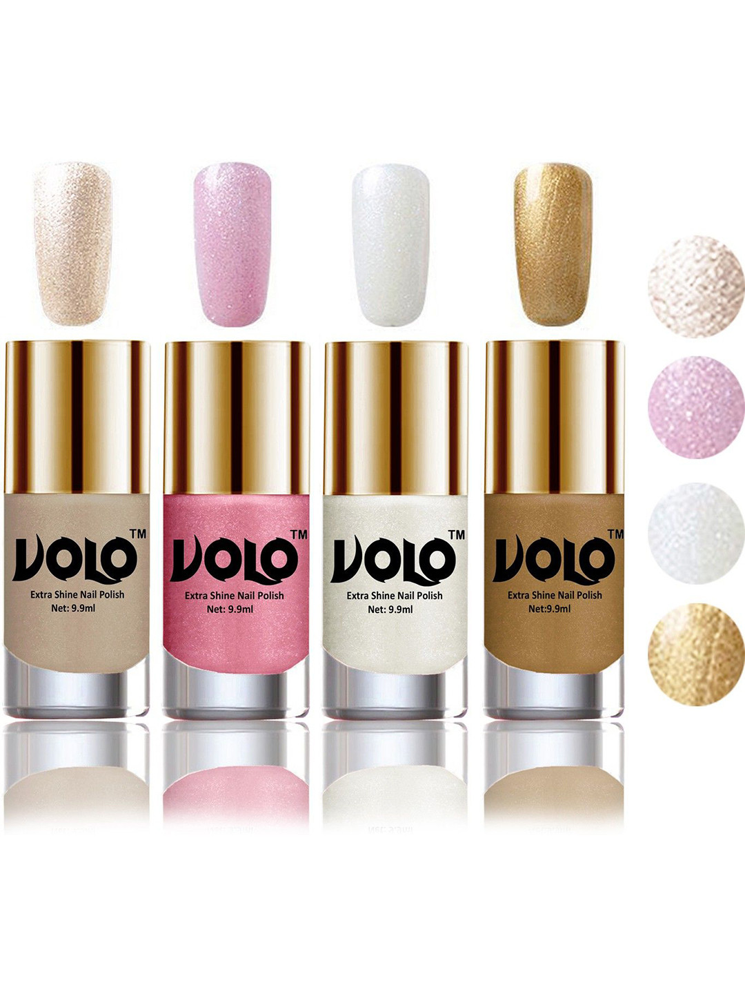 VOLO Set Of 4 Extra Shine Nail Polish- 9.9 ml Each- Combo No-11