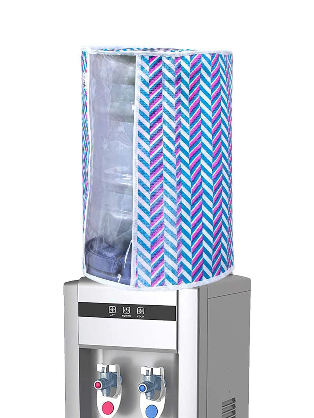 prettykrafts Blue & Pink Water Dispenser Bottle Cover with Water Level Indication
