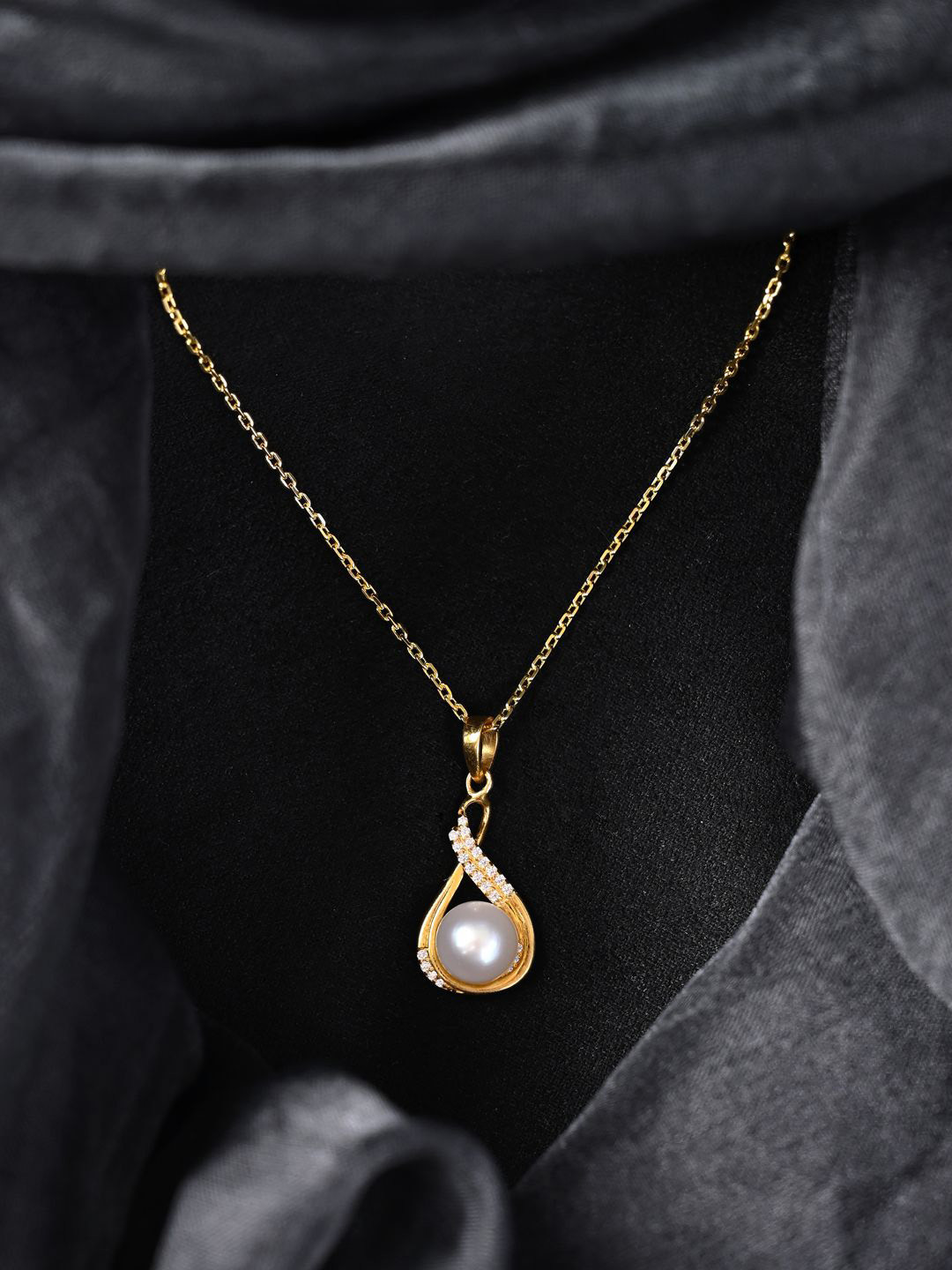 Clara 929 Sterling Silver Gold-Plated Contemporary Pendants With Chains