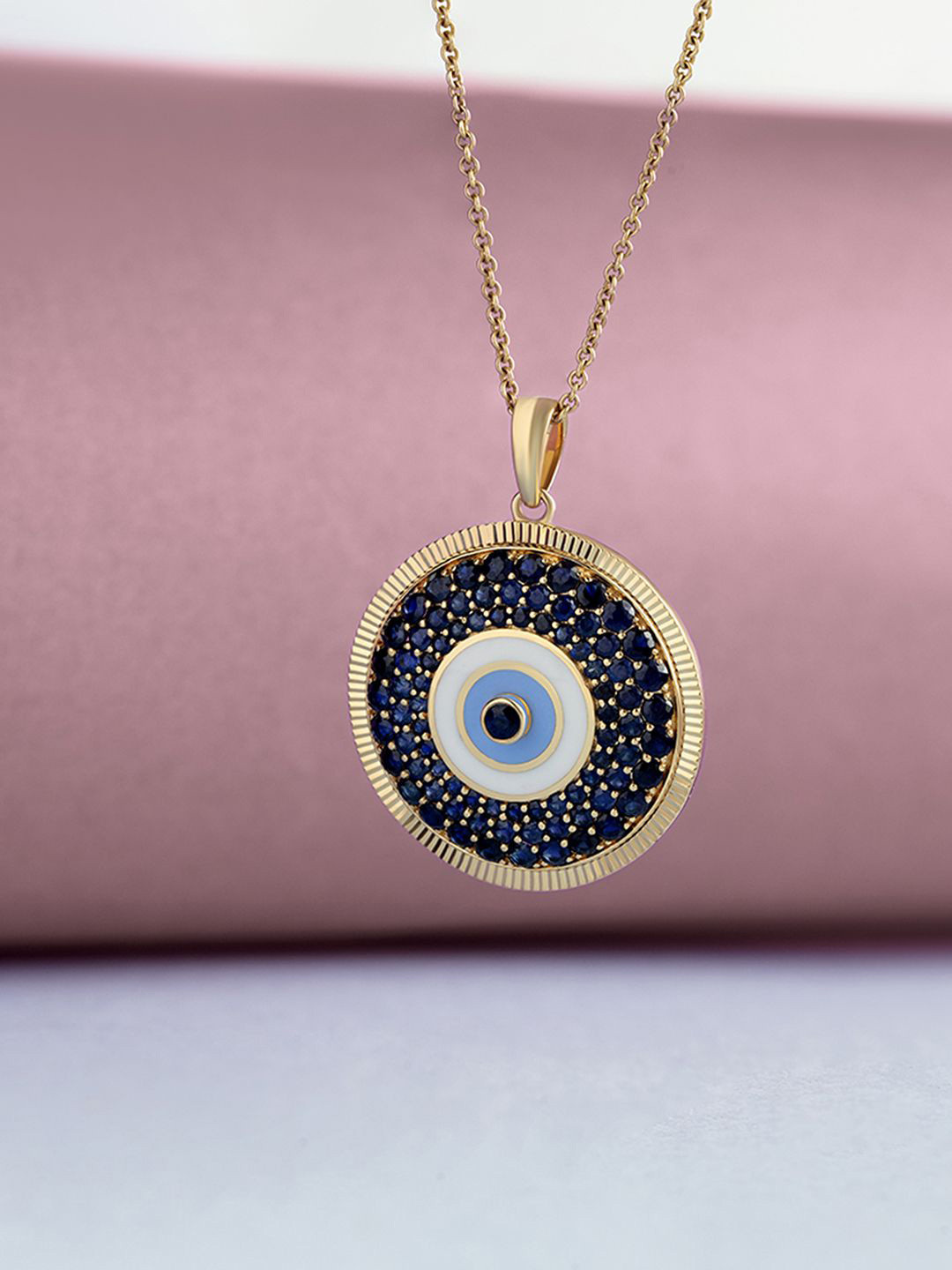 Mia by Tanishq 14KT Orb of Protection Evil Eye Gold & Diamond Pendant