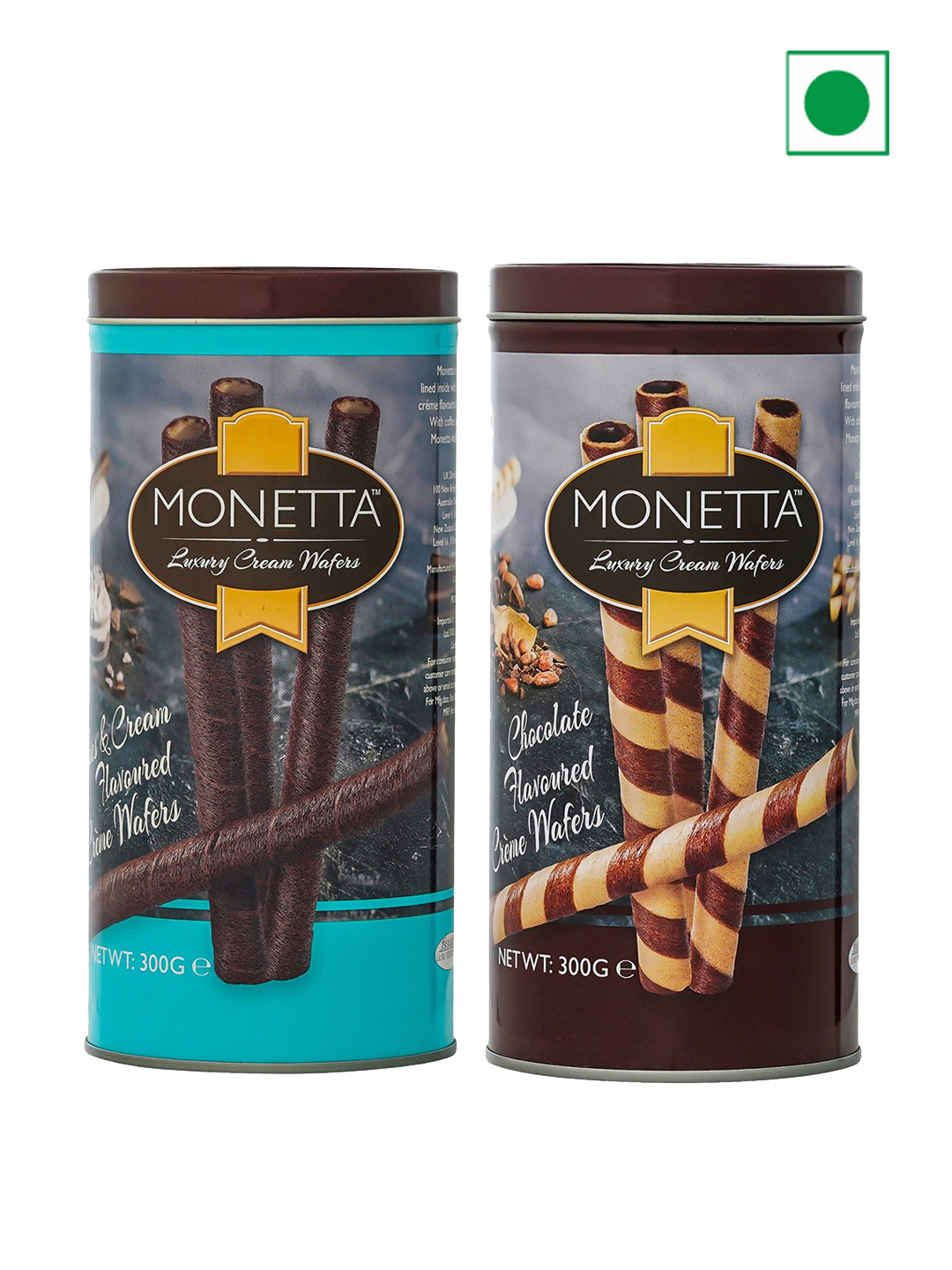 Monetta 2-Pcs Cookies & Cream & Chocolate Wafer Sticks - 300 g