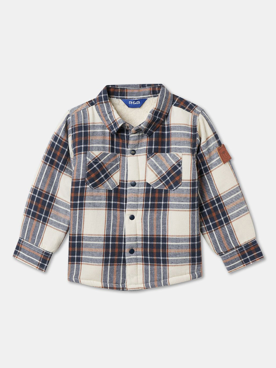 R&B Boys Checked Open Front Jacket
