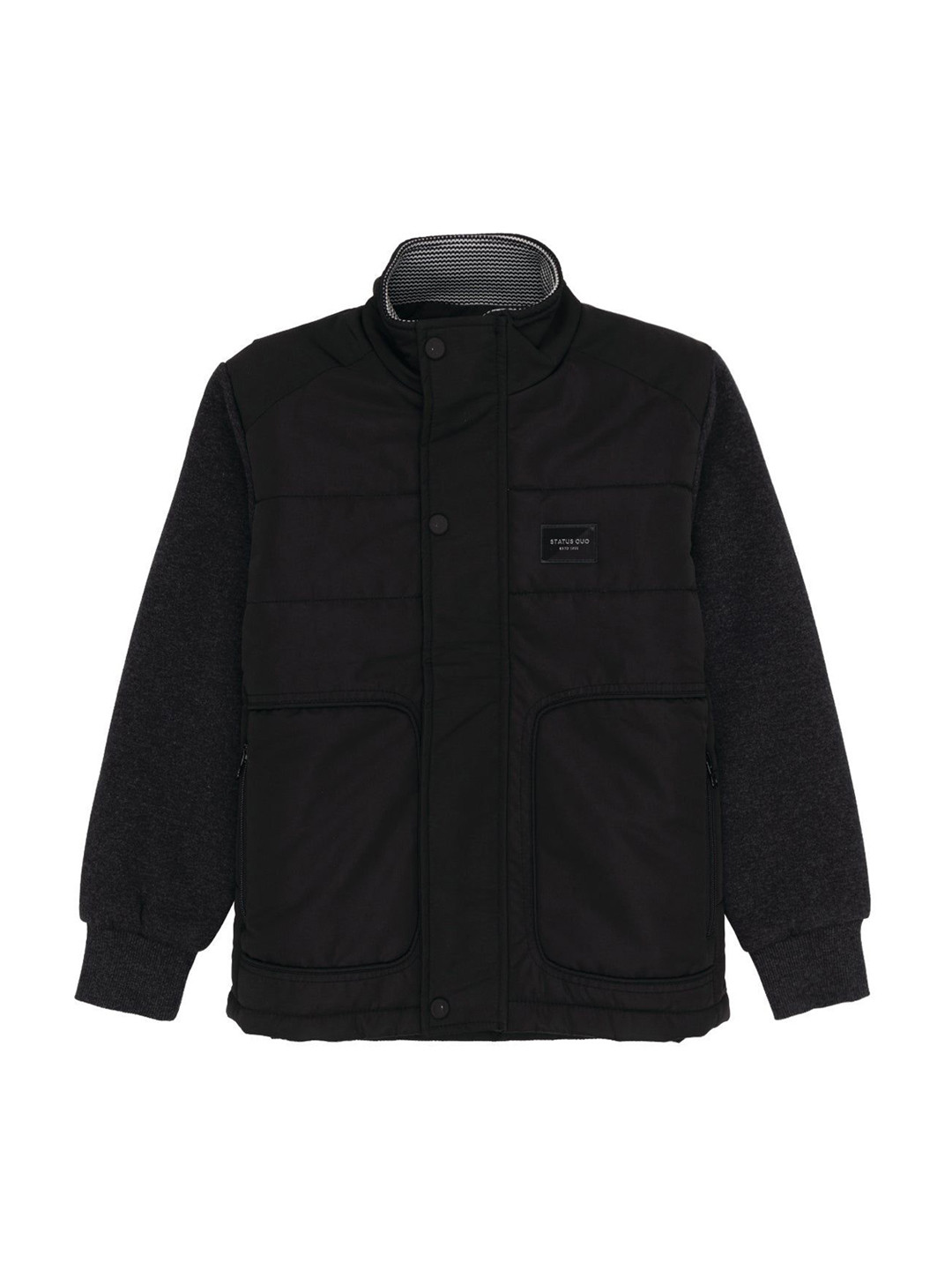 Status Quo Boys Mock Collar Patchwork Tailored Jacket