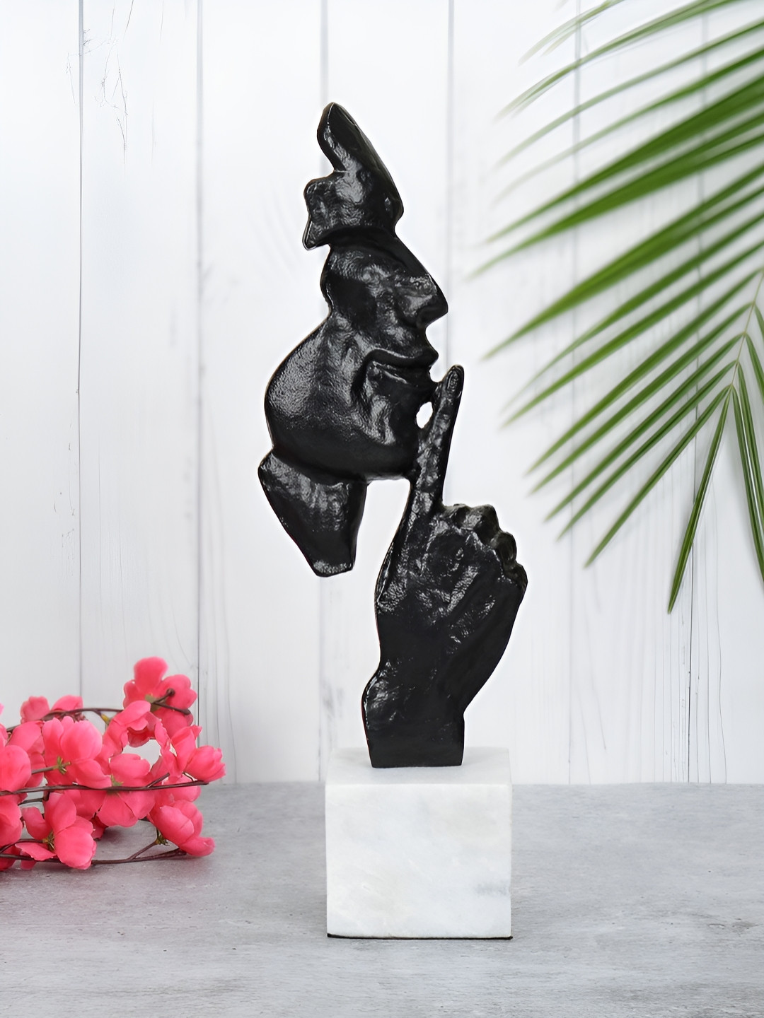 Maison Modern The Silent Command Black Marble Glossy Living Room Large Showpiece - 16.1 Inches