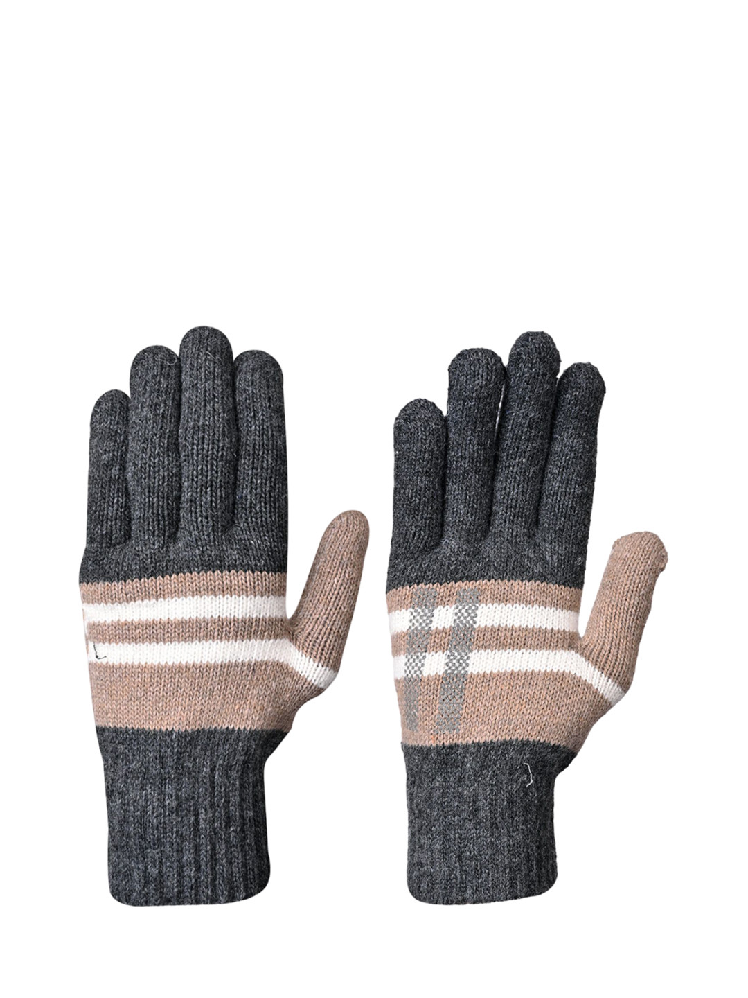 LOOM LEGACY Men Striped Winter Gloves