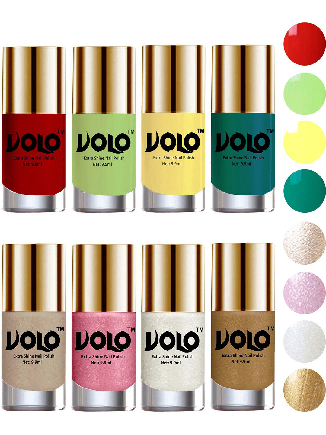 VOLO Set of 8 High-Shine Professional Nail Polish -9ml Each-Combo No-67