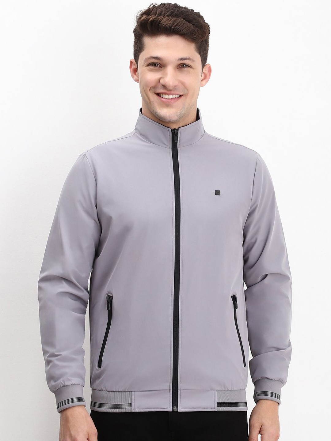 Allen Solly Men Collarless Bomber Jacket