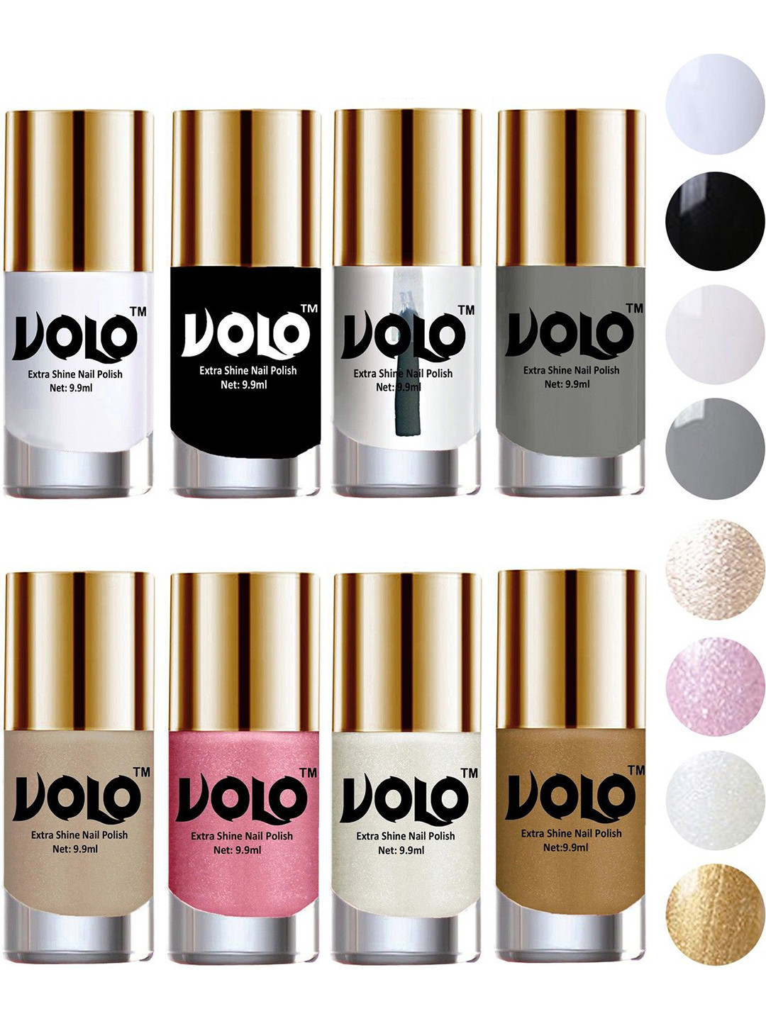 VOLO Set of 8 High-Shine Long Lasting Professional Nail Polish-9ml Each-Combo No-82