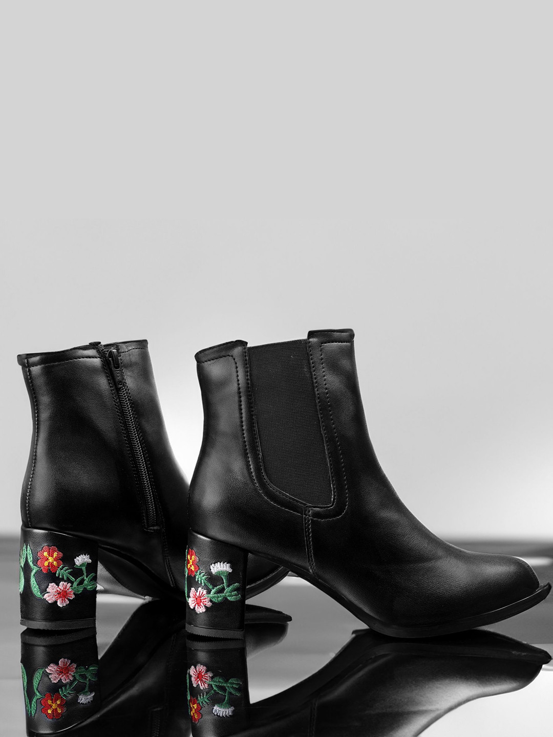 Bxxy Women Faux Material Buckle and Zipper High Ankle Formal Boots