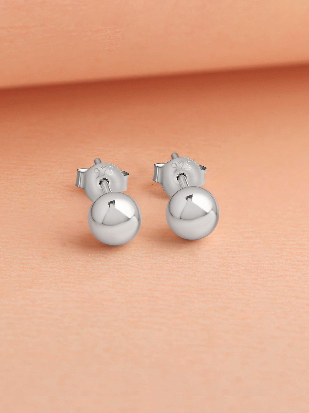 Ornate Jewels 925 Sterling Silver 4 mm Ball Stud Earring for Women and Girls