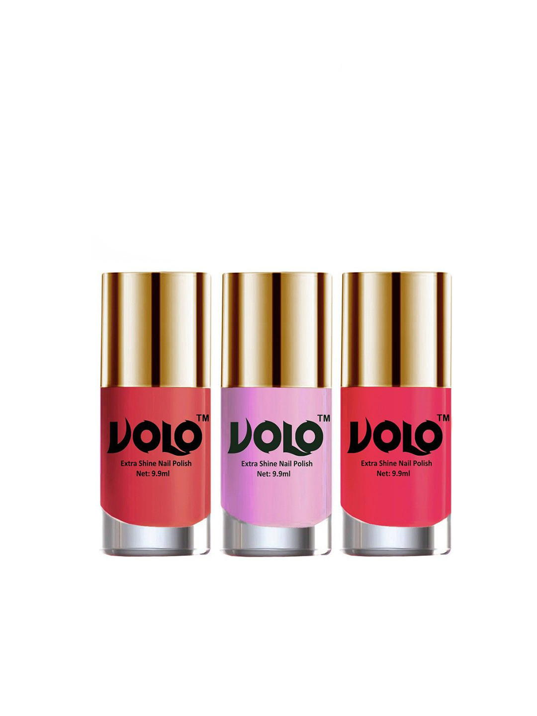 VOLO Set Of 4 HD Colors High-Shine Long Lasting Nail Polish - 9.9 ml Each - Combo No-5