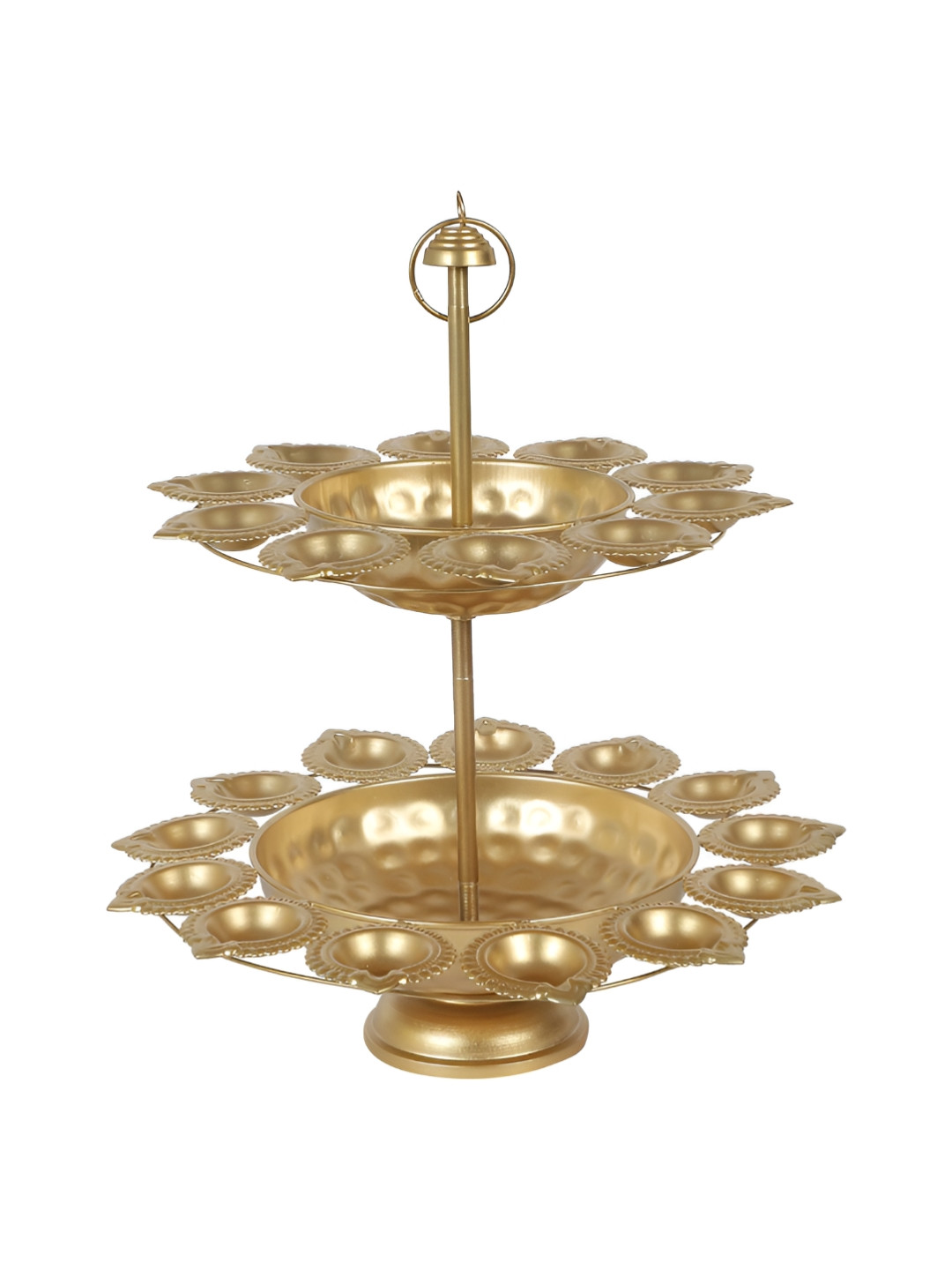 Amaya Decors Gold-Toned Textured Two Layer Dia Decorative Bowls