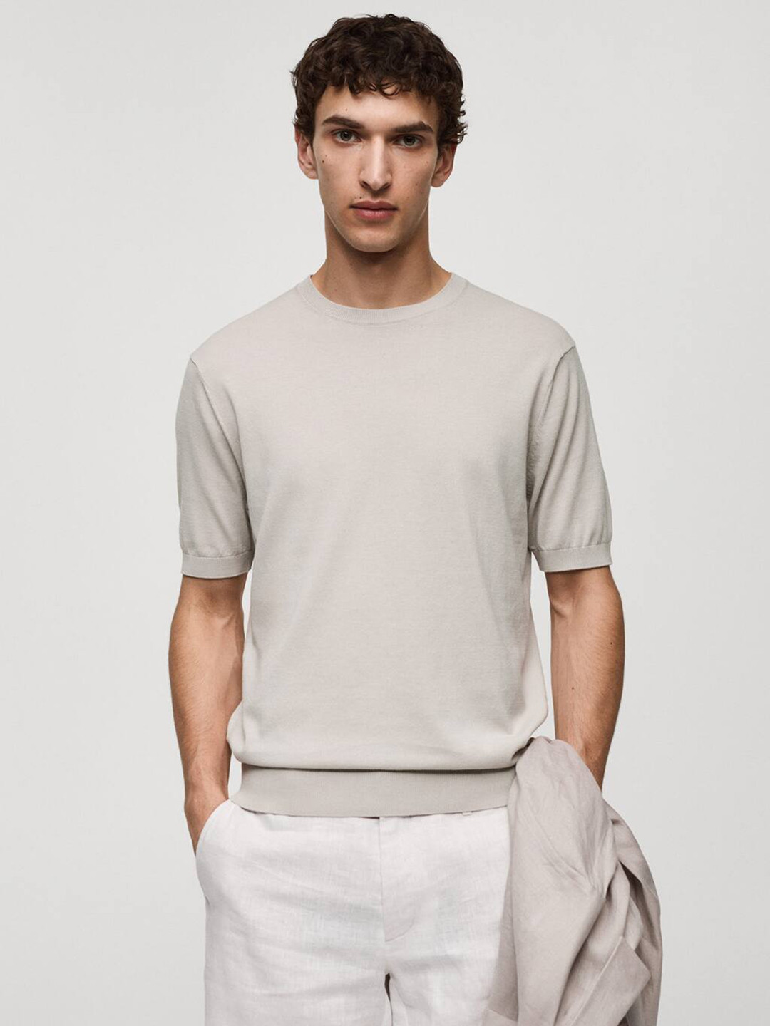 MANGO MAN Fine Knit Pure Cotton T-shirt