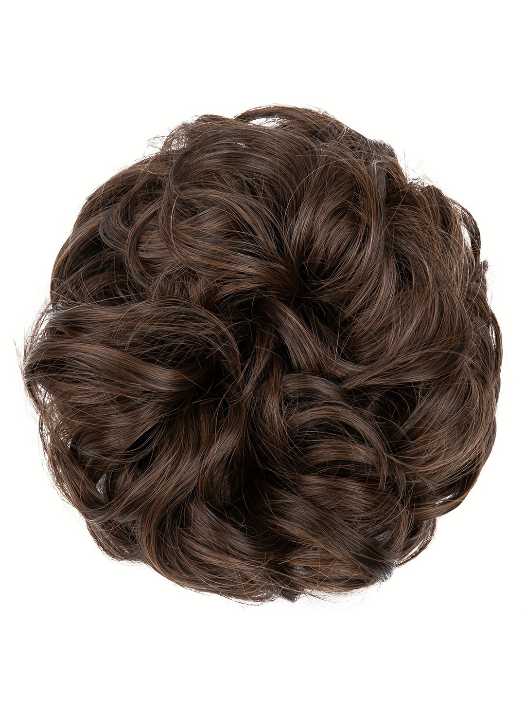 CHRONEX  Synthetic Wavy Curly Messy Bun, Juda Band Bun Maker Hair Extension- Dark Brown