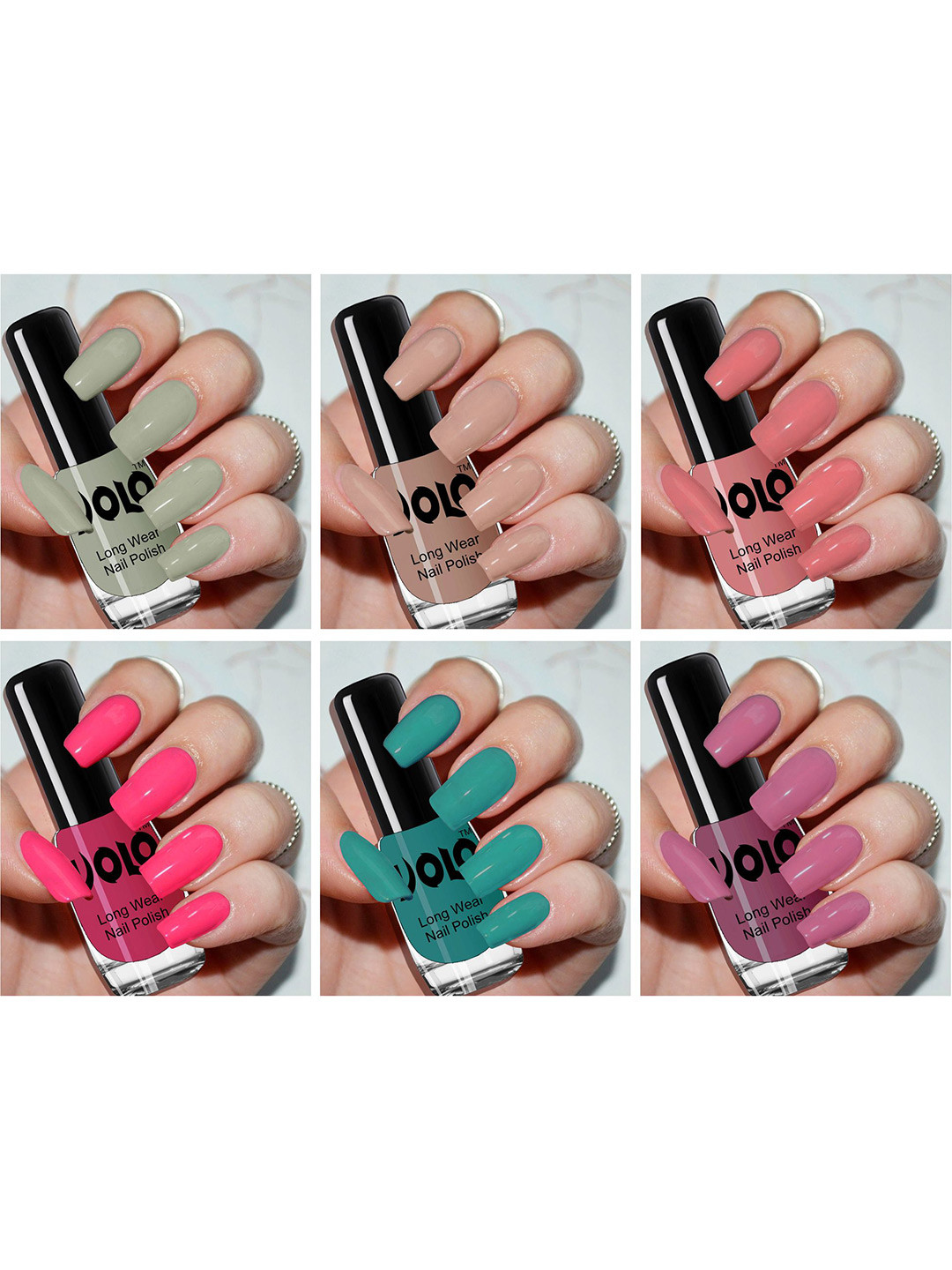 VOLO Set Of 6 Perfection Shine Nail Polish - 5 ml Each -Shade VT-006