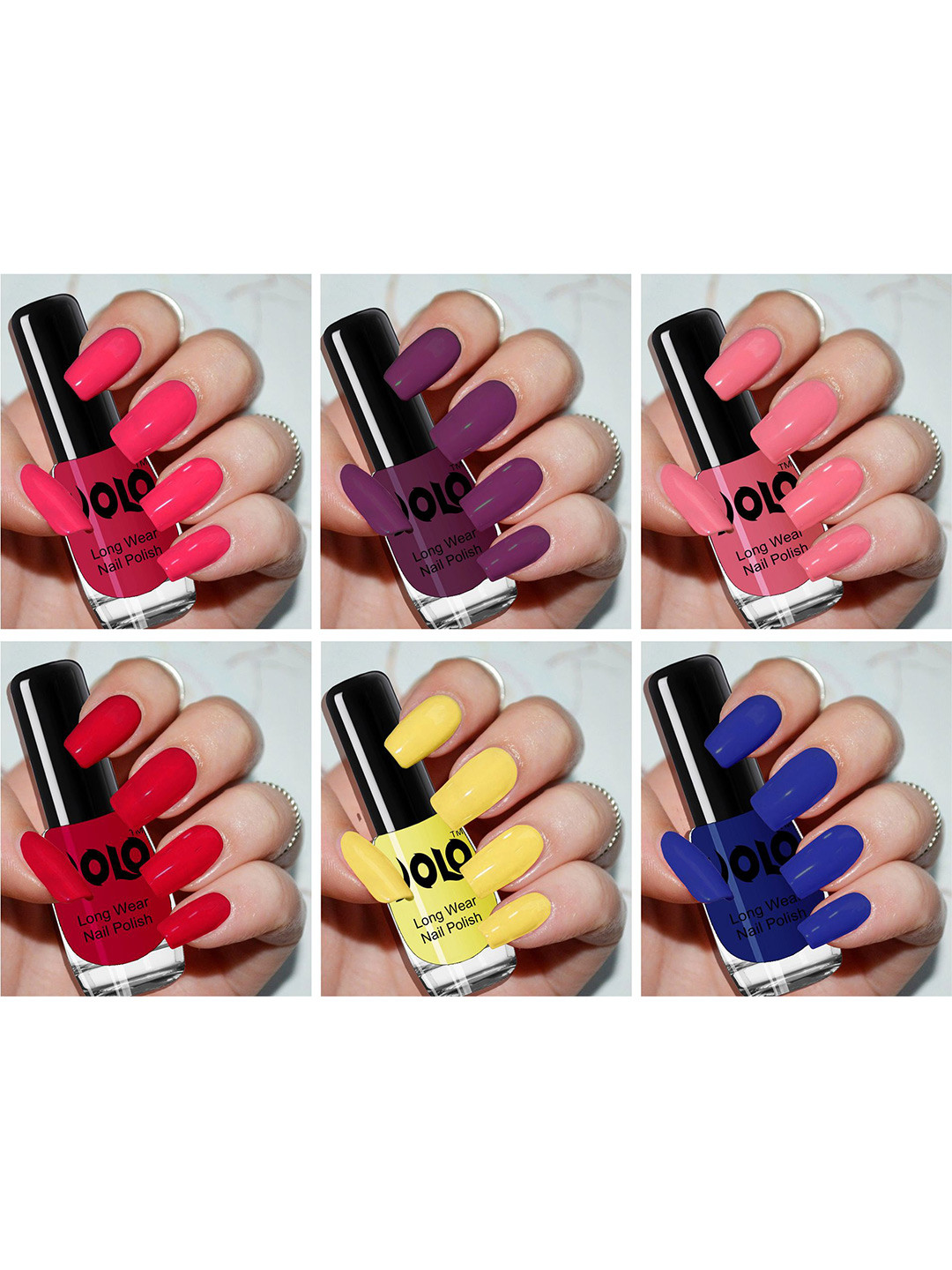 VOLO Set Of 6 Color Rich Toxic Free Nail Polish-6 ml Each