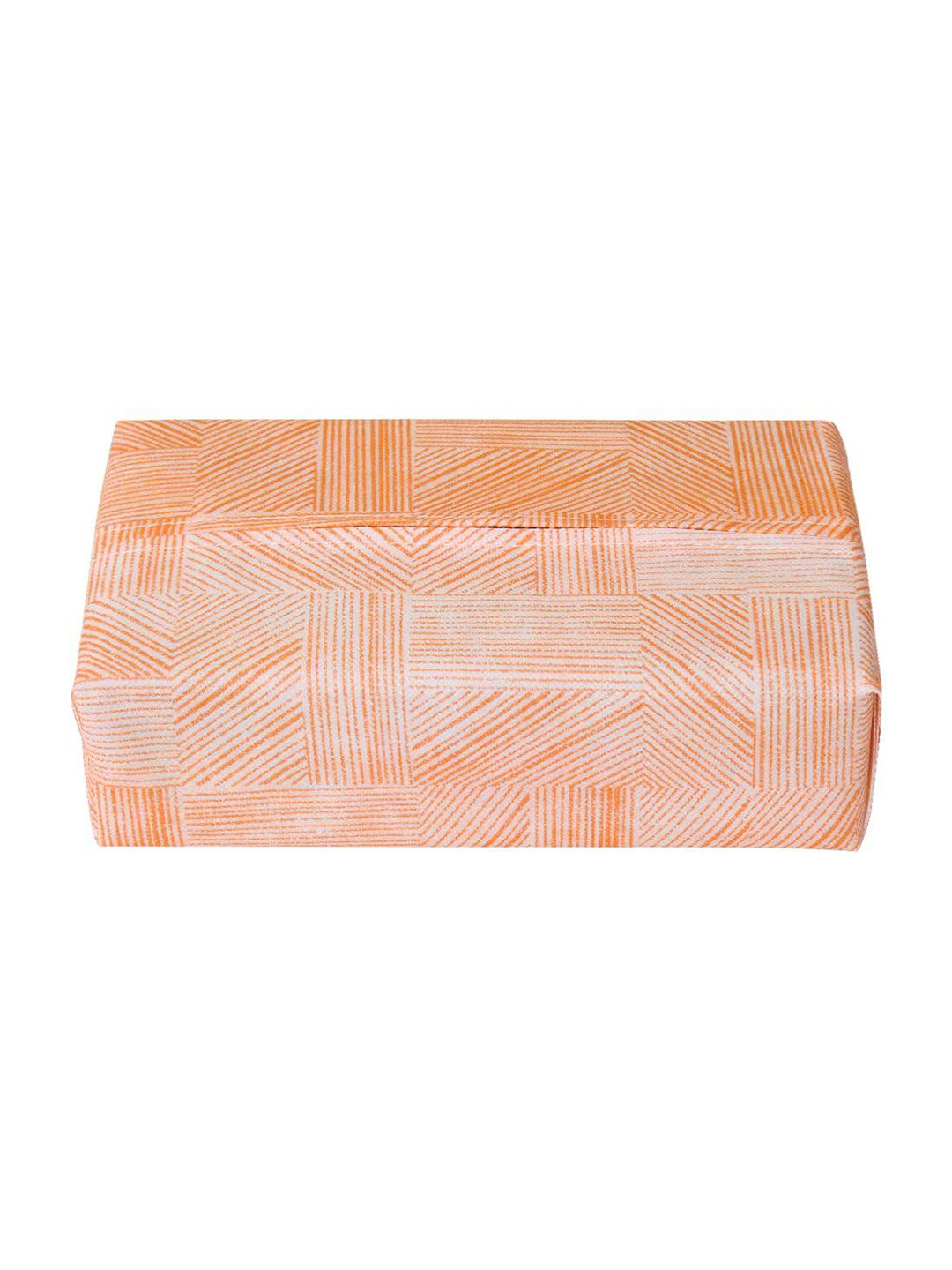 prettykrafts Orange-Coloured & White 4 Pieces Printed Tissue Holders
