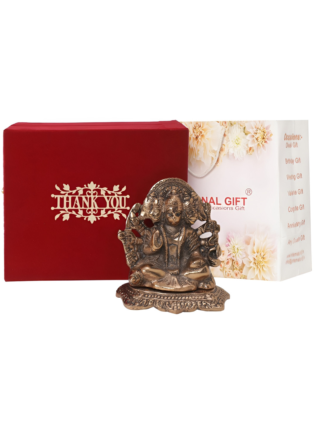 INTERNATIONAL GIFT Copper-Toned Panchmukhi Hanuman God Home Gift Set