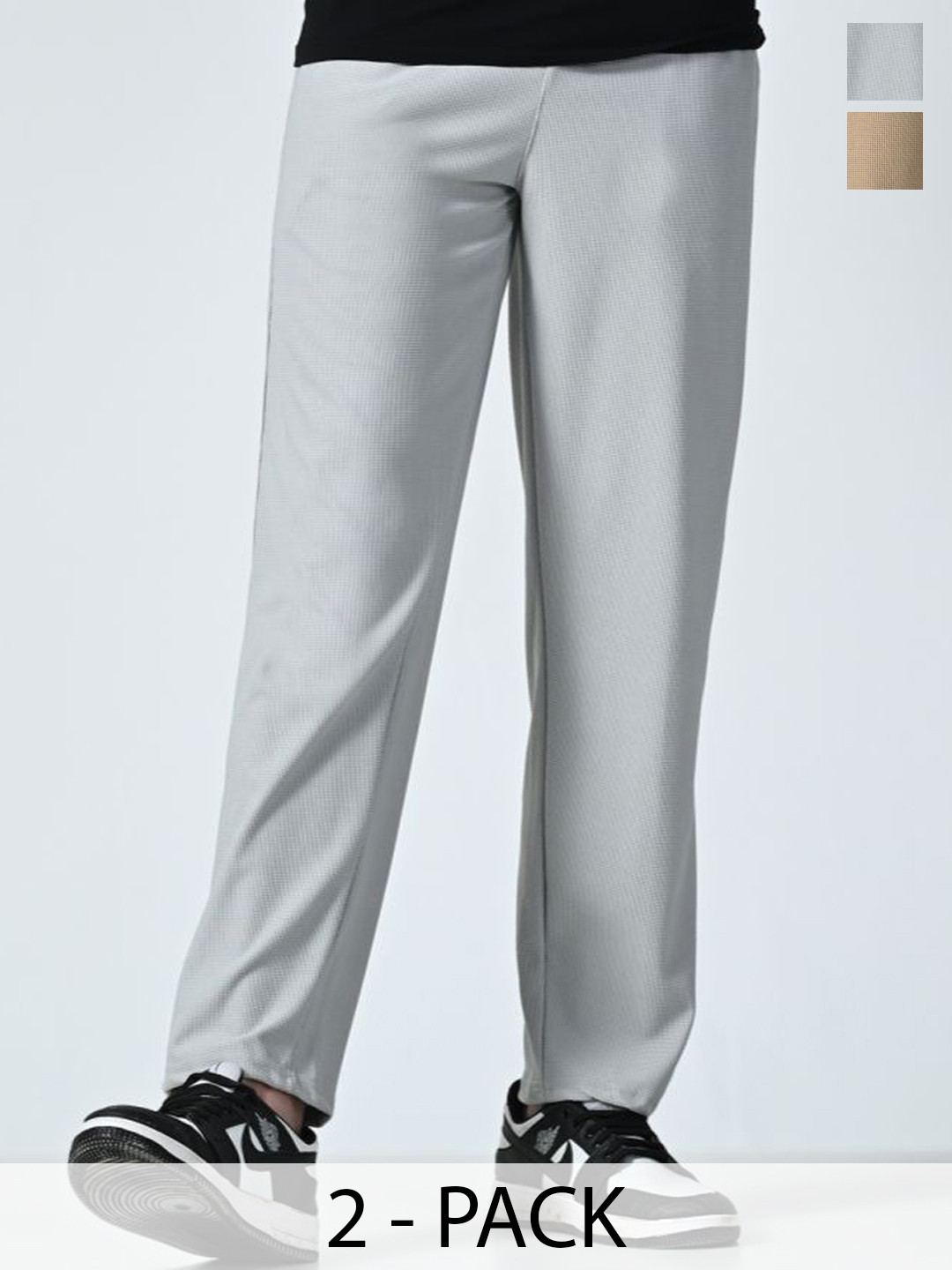 BAESD Men Pack Of 2 Men Solid Mid-Rise Track Pants