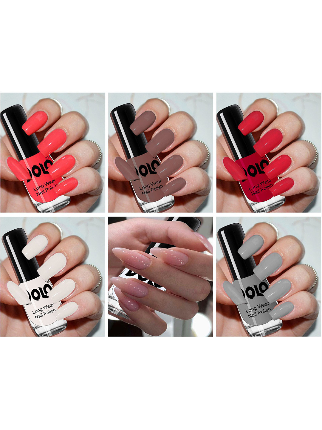 VOLO Set Of 6 Shine Nail Polish- 5ml Each- VT-045