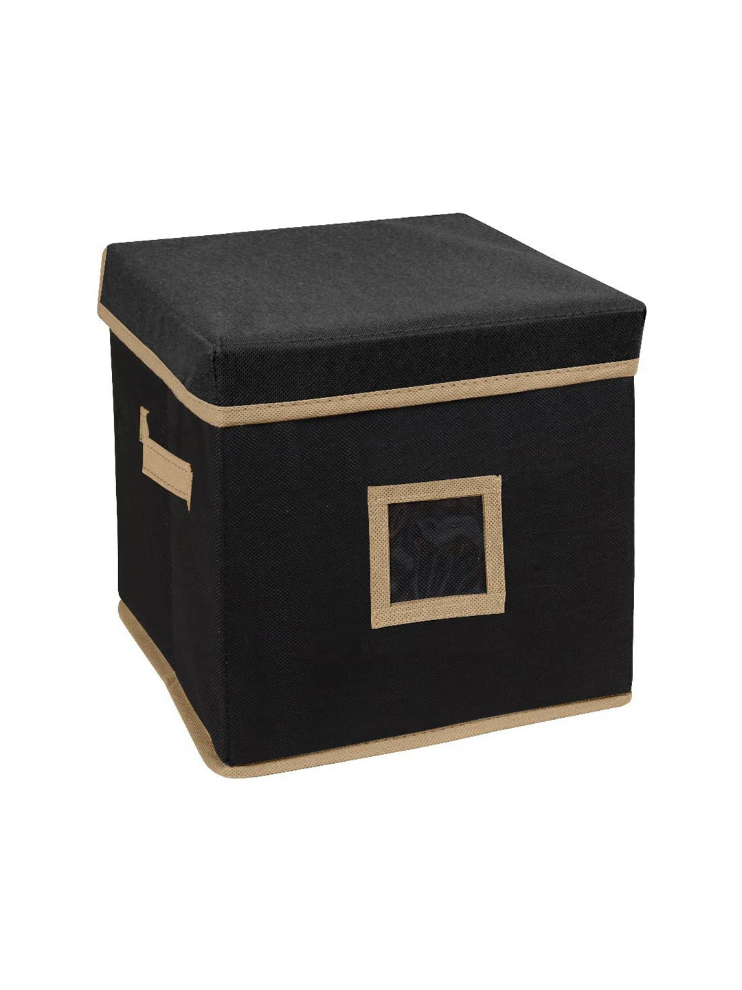 prettykrafts Black & Beige Reusable Multi-Utility Organisers With Lid