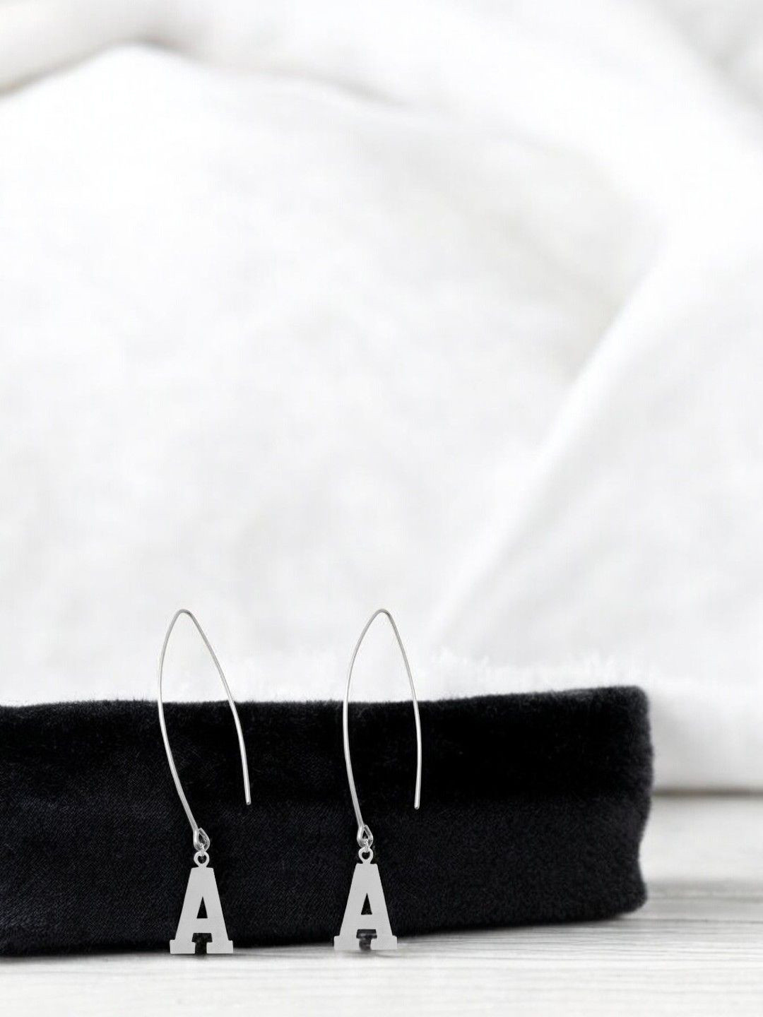 Goldnera 925 Sterling Silver Alphabet Shape Contemporary Drop Earrings