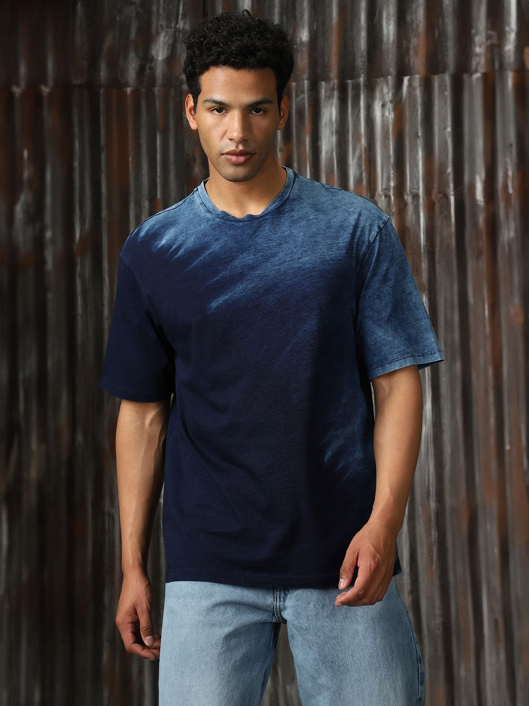 High Star Men Indigo washed T-shirt
