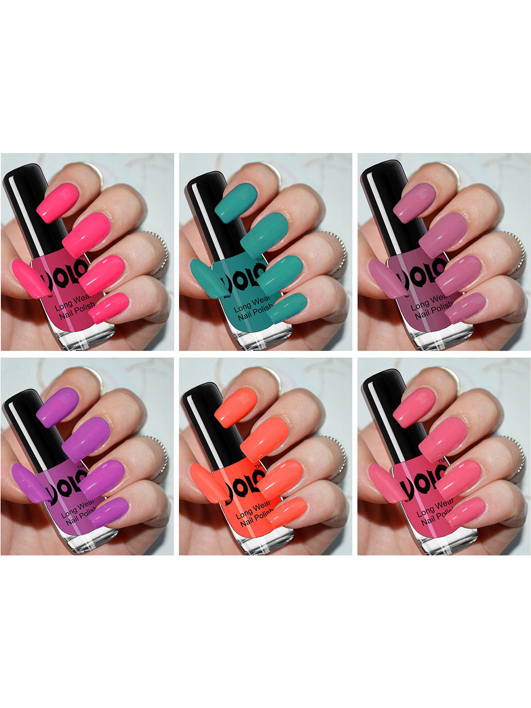 VOLO Set Of 6 Long Wearing Nail Polish- 5ml Each- VT-072