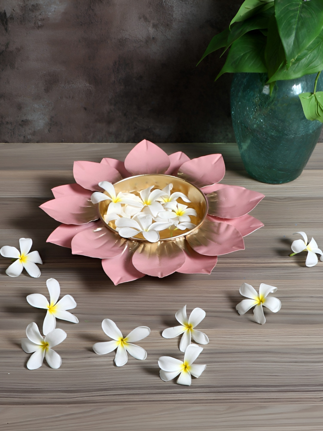 Amaya Decors Yellow & Pink Flower Shaped Decorative Bowls