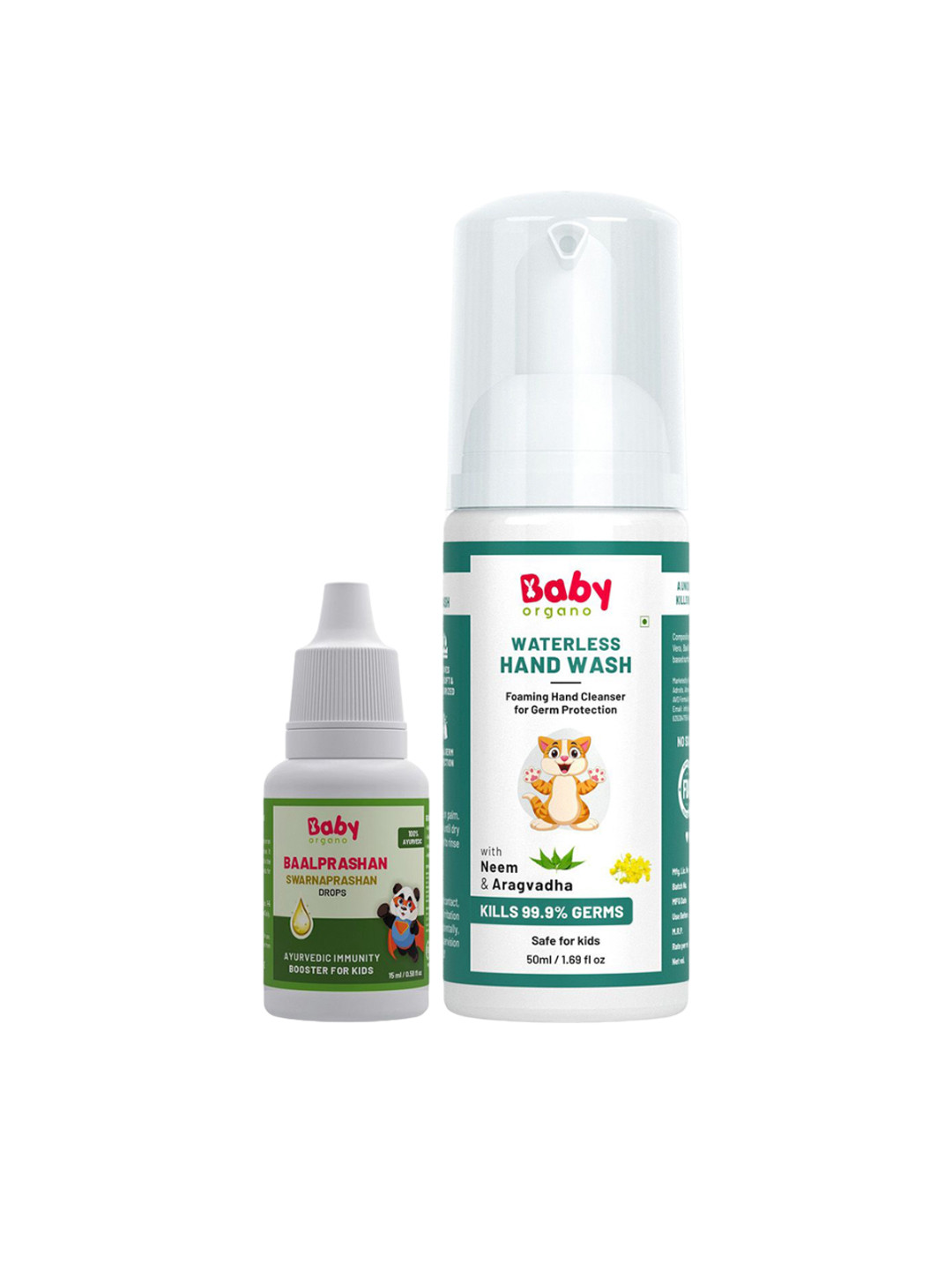 BABYORGANO Baal Prashan Swarnaprashan Immunity Booster 15ml & Waterless Handwash 50 ml