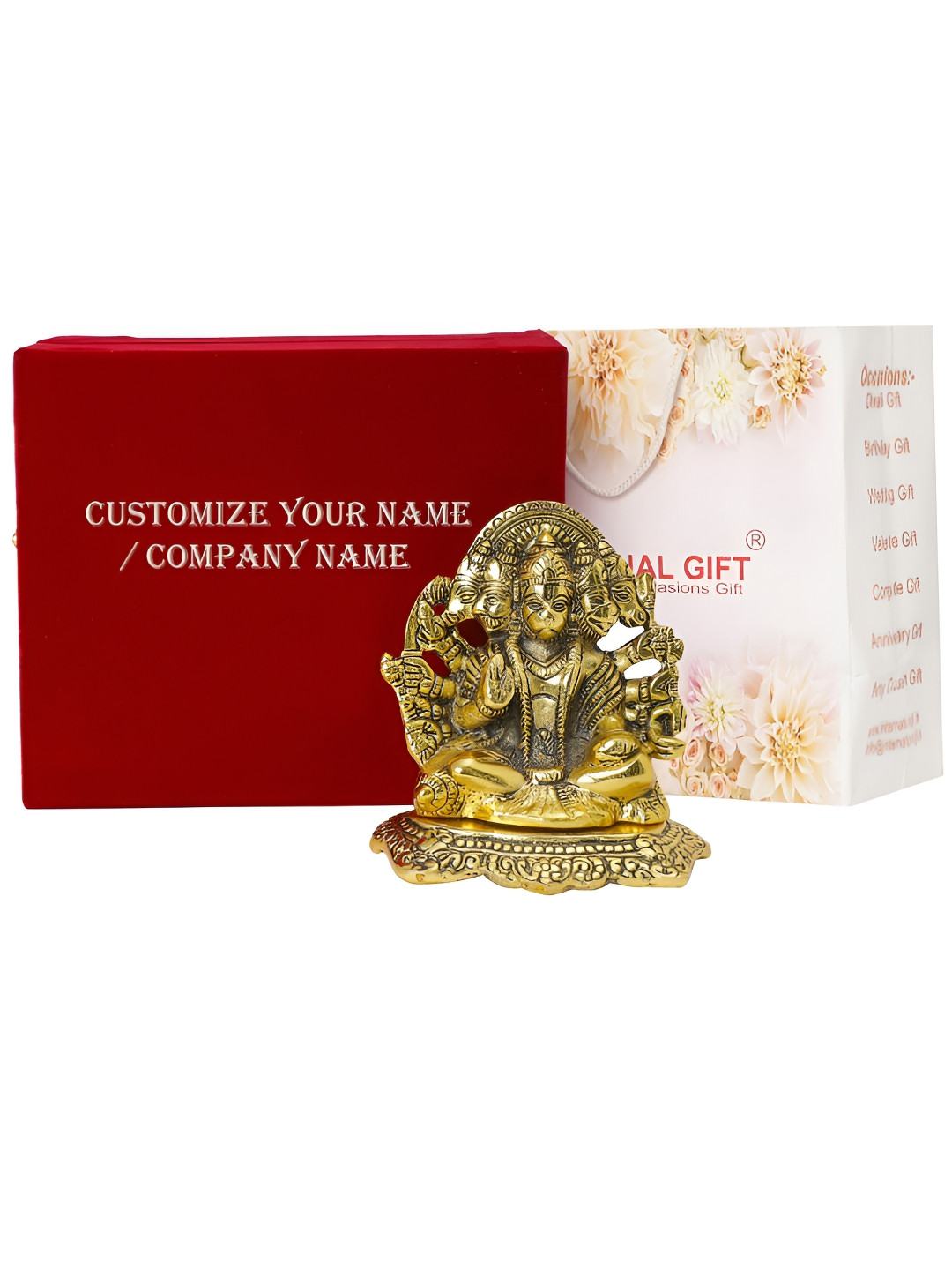 INTERNATIONAL GIFT Gold-Toned Panchmukhi Hanuman God Home Gift Set