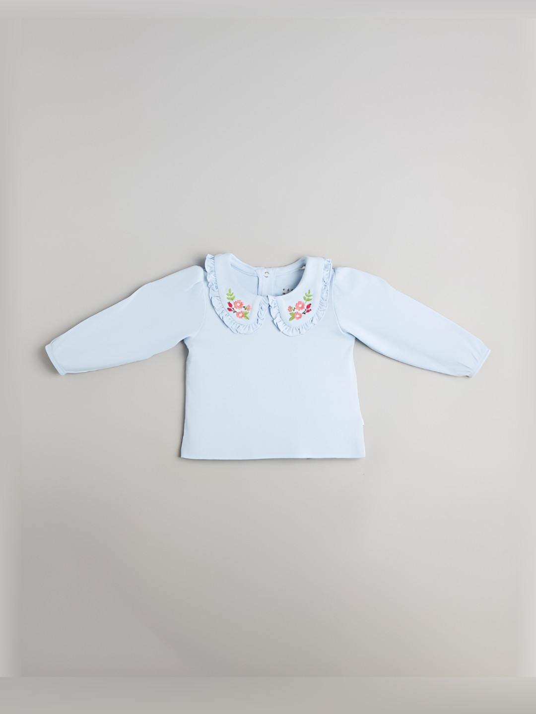 Ed-a-Mamma Baby Girls Bio Finish Floral Printed Peter Pan Collar Cotton T-shirt