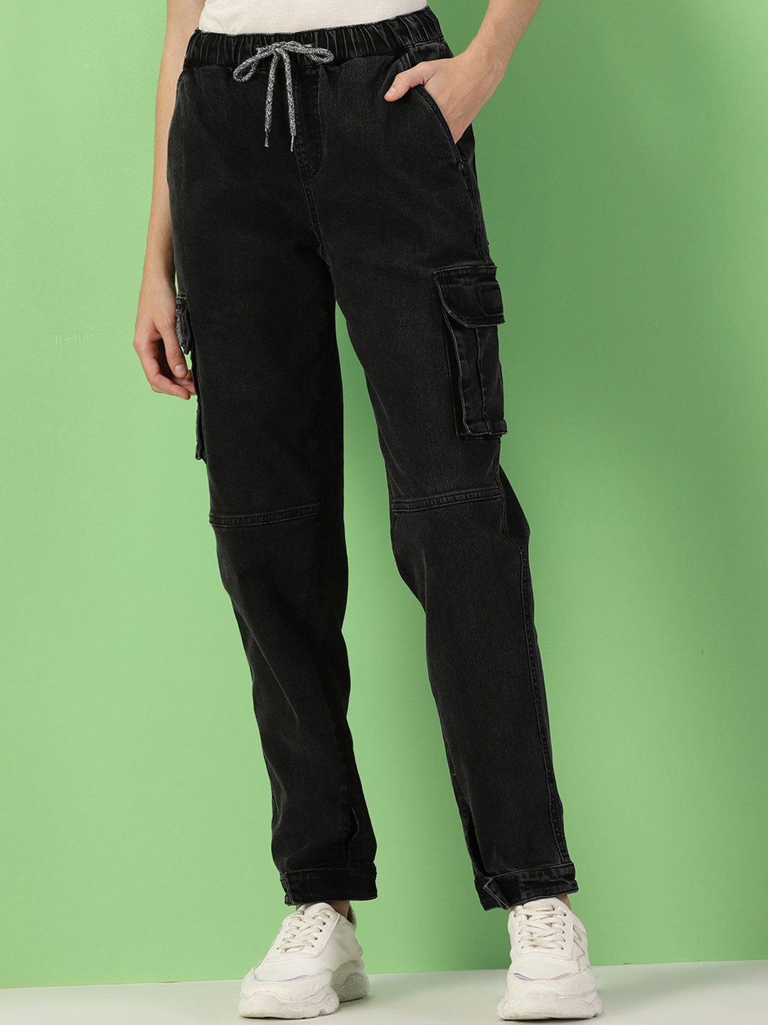 THIRD QUADRANT Women Stretchable Cargo Styles  Jeans