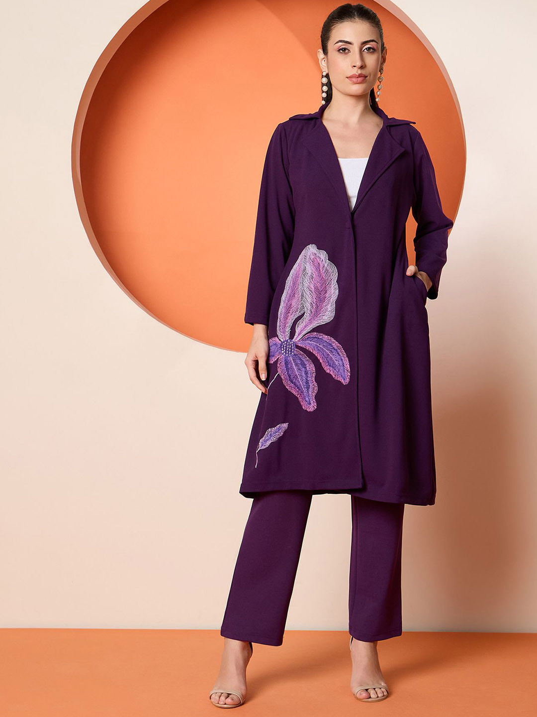 Antheaa Embroidered Coat & Trouser Co-Ords