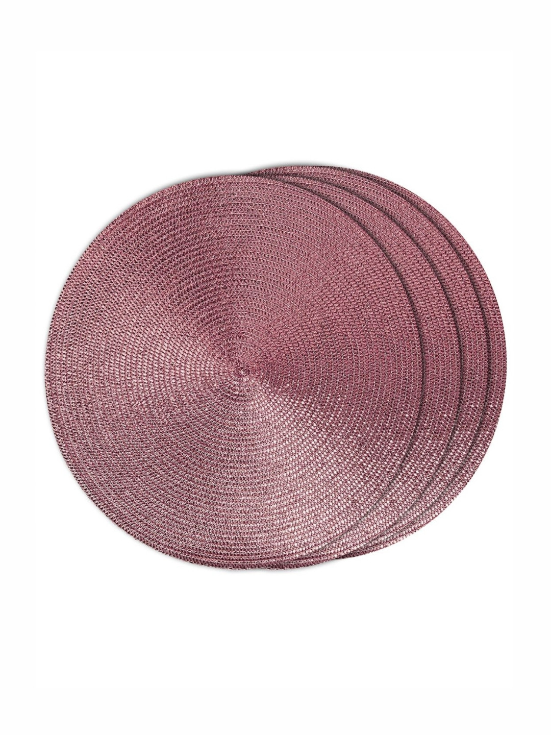 TIED RIBBONS Maroon 4 Pieces Textured Round Shape Table Placemats