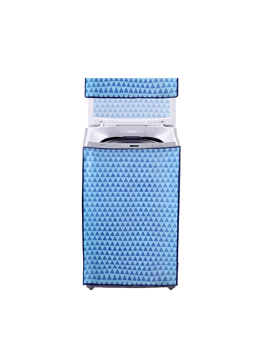 prettykrafts Blue & Black Top Loader Washing Machine Cover