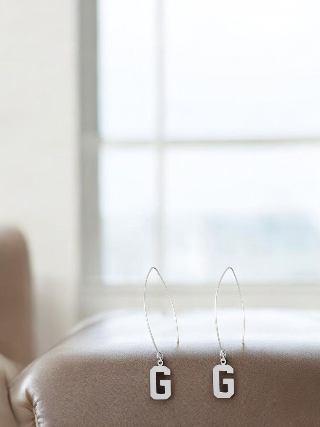 Goldnera 925 Sterling Silver Alphabet Contemporary Drop Earrings