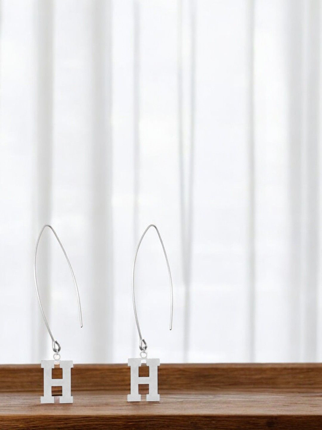 Goldnera 9.25 Sterling Silver Alphabet Shape Drop Earrings