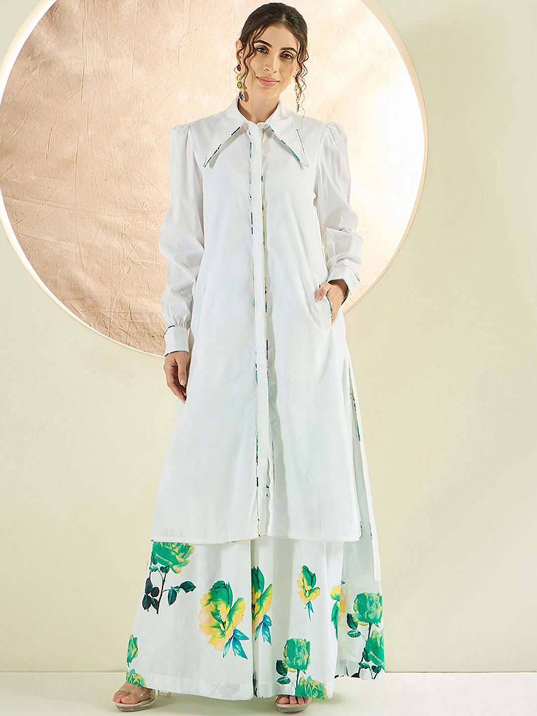 First Resort by Ramola Bachchan Printed Jacket With Palazzo Co-ords
