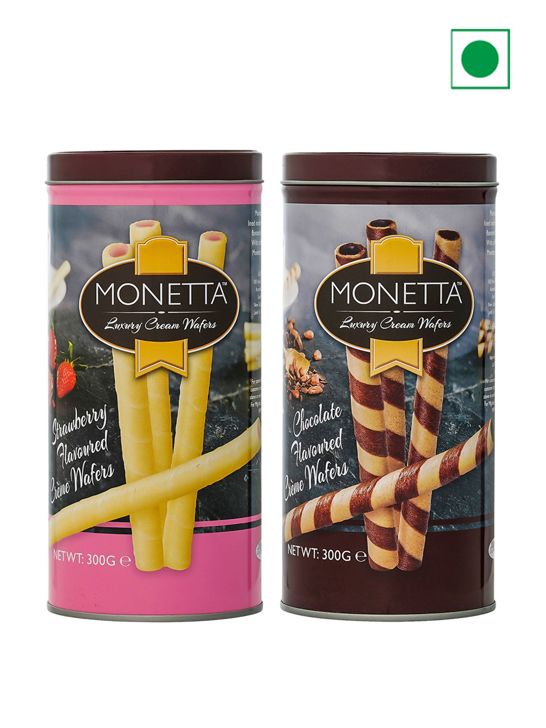 Monetta Unisex Pack Of 2 Strawberry & Chocolate Wafer Sticks