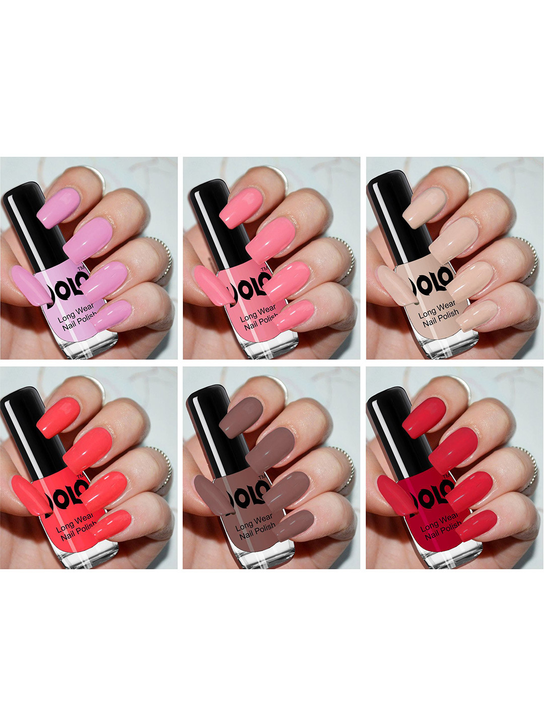 VOLO Set Of 6 Shine Nail Polish- 5ml Each- VT-014